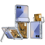 Custodia pieghevole per telefono cellulare con supporto in gomma a molla e slot per schede, For Galaxy Z Flip8 5G, For Samsung Galaxy Z Flip7 5G, For Samsung Galaxy Z Flip6 5G