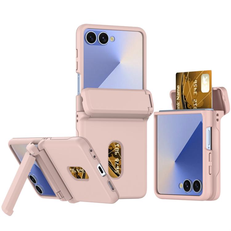 Custodia pieghevole per telefono cellulare con supporto in gomma a molla e slot per schede, For Galaxy Z Flip8 5G, For Samsung Galaxy Z Flip7 5G, For Samsung Galaxy Z Flip6 5G