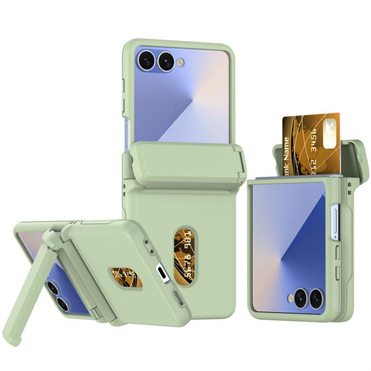 Custodia pieghevole per telefono cellulare con supporto in gomma a molla e slot per schede, For Galaxy Z Flip8 5G, For Samsung Galaxy Z Flip7 5G, For Samsung Galaxy Z Flip6 5G
