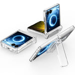 Custodia pieghevole per telefono cellulare con supporto in gomma a molla e slot per schede, For Galaxy Z Flip8 5G, For Samsung Galaxy Z Flip7 5G, For Samsung Galaxy Z Flip6 5G