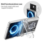 Custodia pieghevole per telefono cellulare con supporto in gomma a molla e slot per schede, For Galaxy Z Flip8 5G, For Samsung Galaxy Z Flip7 5G, For Samsung Galaxy Z Flip6 5G