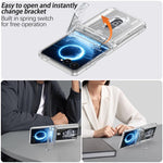 Custodia pieghevole per telefono cellulare con supporto in gomma a molla e slot per schede, For Galaxy Z Flip8 5G, For Samsung Galaxy Z Flip7 5G, For Samsung Galaxy Z Flip6 5G