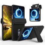 Custodia pieghevole per telefono cellulare con supporto in gomma a molla e slot per schede, For Galaxy Z Flip8 5G, For Samsung Galaxy Z Flip7 5G, For Samsung Galaxy Z Flip6 5G