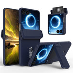 Custodia pieghevole per telefono cellulare con supporto in gomma a molla e slot per schede, For Galaxy Z Flip8 5G, For Samsung Galaxy Z Flip7 5G, For Samsung Galaxy Z Flip6 5G