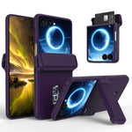 Custodia pieghevole per telefono cellulare con supporto in gomma a molla e slot per schede, For Galaxy Z Flip8 5G, For Samsung Galaxy Z Flip7 5G, For Samsung Galaxy Z Flip6 5G