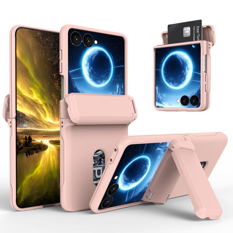 Custodia pieghevole per telefono cellulare con supporto in gomma a molla e slot per schede, For Galaxy Z Flip8 5G, For Samsung Galaxy Z Flip7 5G, For Samsung Galaxy Z Flip6 5G