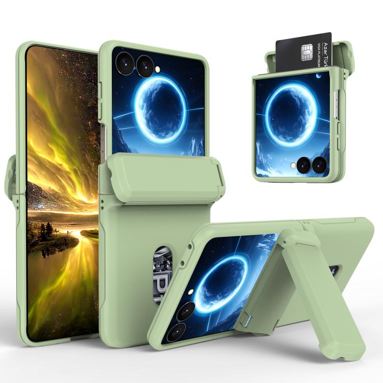 Custodia pieghevole per telefono cellulare con supporto in gomma a molla e slot per schede, For Galaxy Z Flip8 5G, For Samsung Galaxy Z Flip7 5G, For Samsung Galaxy Z Flip6 5G