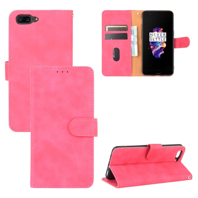 Tinta unita Skin Feel Fibbia magnetica Flip orizzontale Custodia in pelle PU con struttura in vitello con supporto e slot per schede e portafoglio, For OnePlus Nord, For OnePlus 8, For OnePlus 5, For OnePlus 8 Pro