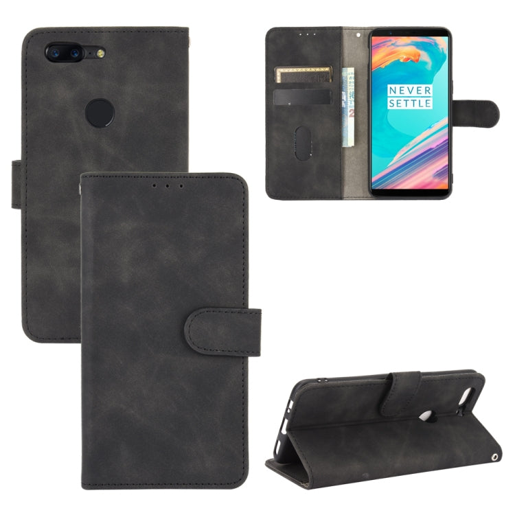 Tinta unita Skin Feel Fibbia magnetica Flip orizzontale Custodia in pelle PU con struttura in vitello con supporto e slot per schede e portafoglio, For OnePlus 5T, For BlackBerry KEY2, For OnePlus 6, For OnePlus 6T