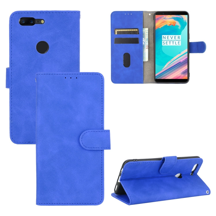 Tinta unita Skin Feel Fibbia magnetica Flip orizzontale Custodia in pelle PU con struttura in vitello con supporto e slot per schede e portafoglio, For OnePlus 5T, For BlackBerry KEY2, For OnePlus 6, For OnePlus 6T