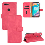 Tinta unita Skin Feel Fibbia magnetica Flip orizzontale Custodia in pelle PU con struttura in vitello con supporto e slot per schede e portafoglio, For OnePlus 5T, For BlackBerry KEY2, For OnePlus 6, For OnePlus 6T