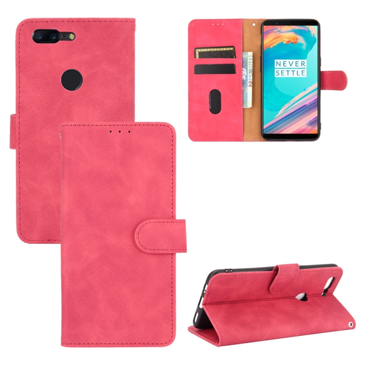 Tinta unita Skin Feel Fibbia magnetica Flip orizzontale Custodia in pelle PU con struttura in vitello con supporto e slot per schede e portafoglio, For OnePlus 5T, For BlackBerry KEY2, For OnePlus 6, For OnePlus 6T