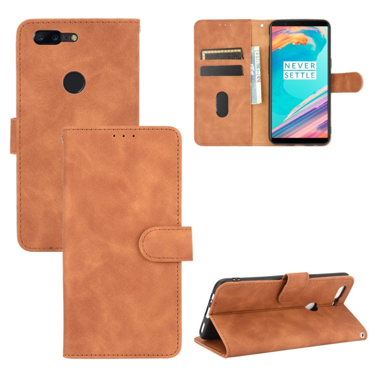 Tinta unita Skin Feel Fibbia magnetica Flip orizzontale Custodia in pelle PU con struttura in vitello con supporto e slot per schede e portafoglio, For OnePlus 5T, For BlackBerry KEY2, For OnePlus 6, For OnePlus 6T
