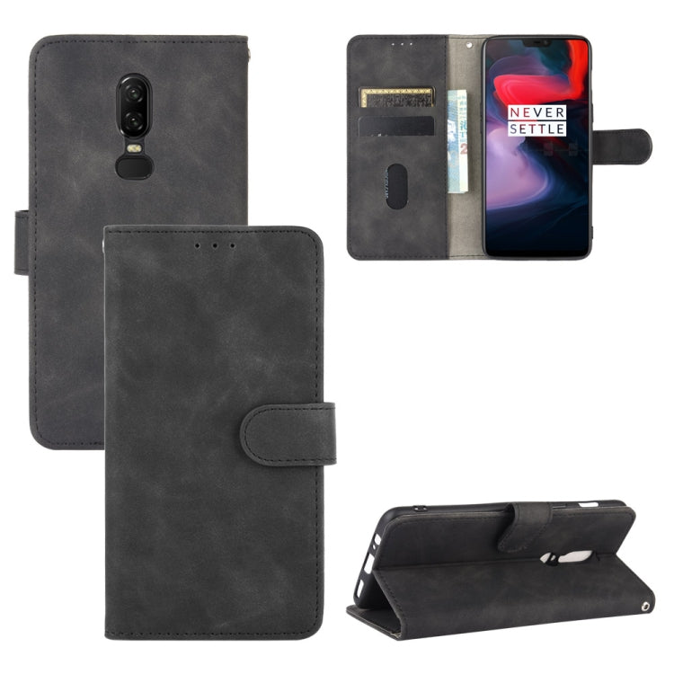 Tinta unita Skin Feel Fibbia magnetica Flip orizzontale Custodia in pelle PU con struttura in vitello con supporto e slot per schede e portafoglio, For OnePlus 5T, For BlackBerry KEY2, For OnePlus 6, For OnePlus 6T