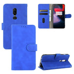 Tinta unita Skin Feel Fibbia magnetica Flip orizzontale Custodia in pelle PU con struttura in vitello con supporto e slot per schede e portafoglio, For OnePlus 5T, For BlackBerry KEY2, For OnePlus 6, For OnePlus 6T