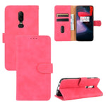 Tinta unita Skin Feel Fibbia magnetica Flip orizzontale Custodia in pelle PU con struttura in vitello con supporto e slot per schede e portafoglio, For OnePlus 5T, For BlackBerry KEY2, For OnePlus 6, For OnePlus 6T