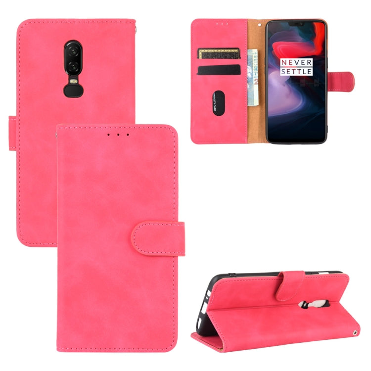 Tinta unita Skin Feel Fibbia magnetica Flip orizzontale Custodia in pelle PU con struttura in vitello con supporto e slot per schede e portafoglio, For OnePlus 5T, For BlackBerry KEY2, For OnePlus 6, For OnePlus 6T