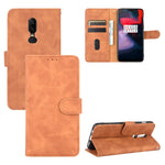 Tinta unita Skin Feel Fibbia magnetica Flip orizzontale Custodia in pelle PU con struttura in vitello con supporto e slot per schede e portafoglio, For OnePlus 5T, For BlackBerry KEY2, For OnePlus 6, For OnePlus 6T