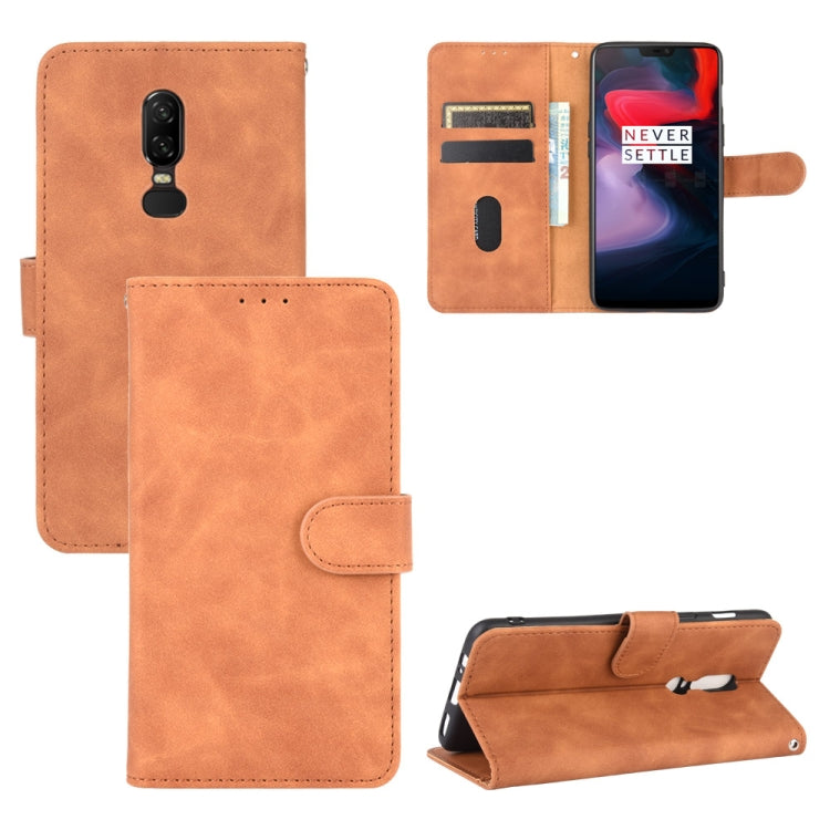 Tinta unita Skin Feel Fibbia magnetica Flip orizzontale Custodia in pelle PU con struttura in vitello con supporto e slot per schede e portafoglio, For OnePlus 5T, For BlackBerry KEY2, For OnePlus 6, For OnePlus 6T