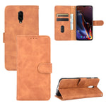Tinta unita Skin Feel Fibbia magnetica Flip orizzontale Custodia in pelle PU con struttura in vitello con supporto e slot per schede e portafoglio, For OnePlus 5T, For BlackBerry KEY2, For OnePlus 6, For OnePlus 6T