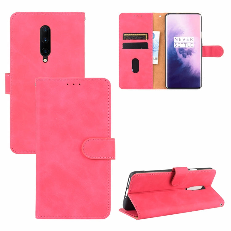 Tinta unita Skin Feel Fibbia magnetica Flip orizzontale Custodia in pelle PU con struttura in vitello con supporto e slot per schede e portafoglio, For BlackBerry Keyone, For BlackBerry Priv, For OnePlus 7, For OnePlus 7 Pro