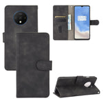 Tinta unita Skin Feel Fibbia magnetica Flip orizzontale Custodia in pelle PU con struttura in vitello con supporto e slot per schede e portafoglio, For OnePlus 7T