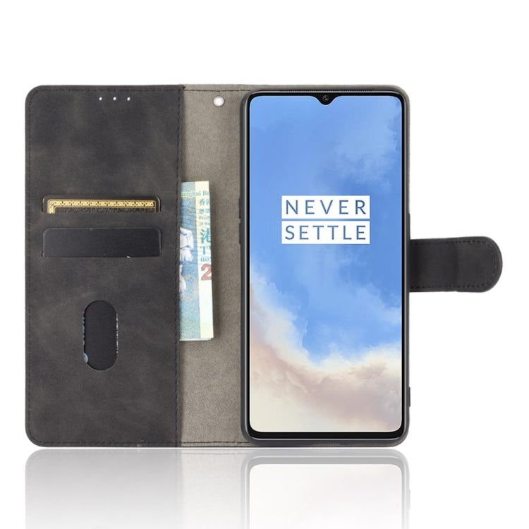 Tinta unita Skin Feel Fibbia magnetica Flip orizzontale Custodia in pelle PU con struttura in vitello con supporto e slot per schede e portafoglio, For OnePlus 7T