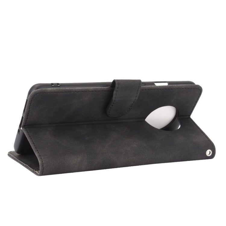 Tinta unita Skin Feel Fibbia magnetica Flip orizzontale Custodia in pelle PU con struttura in vitello con supporto e slot per schede e portafoglio, For OnePlus 7T