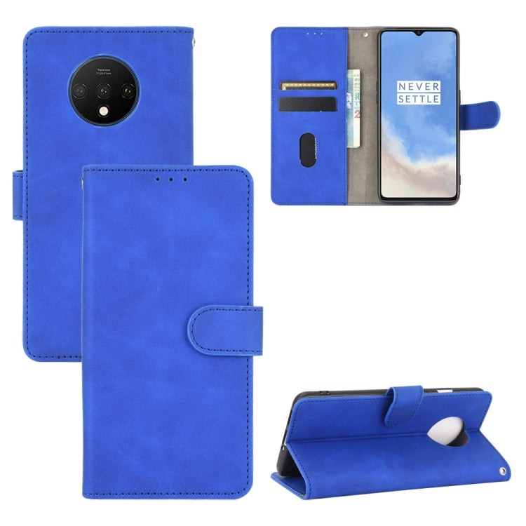 Tinta unita Skin Feel Fibbia magnetica Flip orizzontale Custodia in pelle PU con struttura in vitello con supporto e slot per schede e portafoglio, For OnePlus 7T