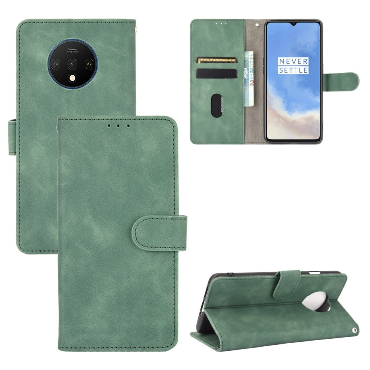 Tinta unita Skin Feel Fibbia magnetica Flip orizzontale Custodia in pelle PU con struttura in vitello con supporto e slot per schede e portafoglio, For OnePlus 7T