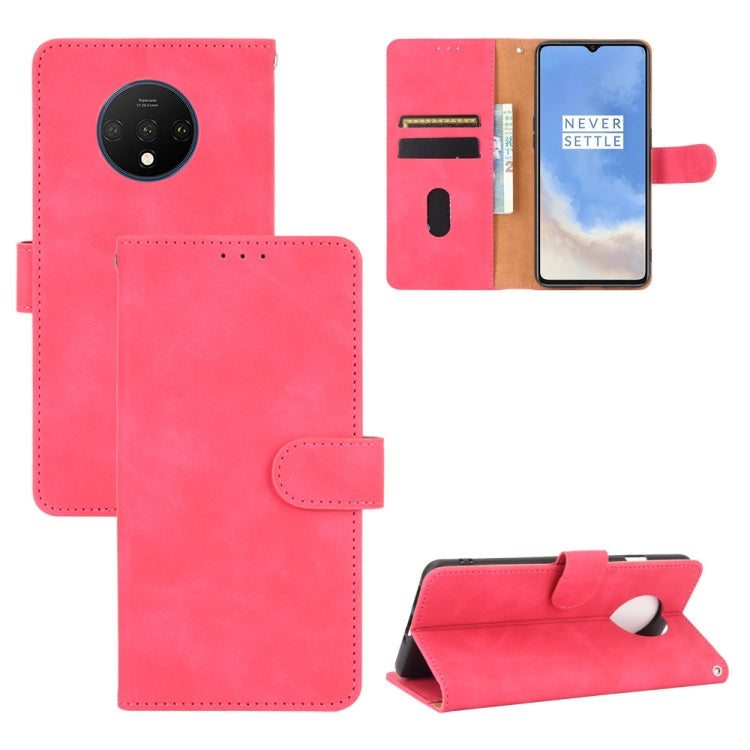 Tinta unita Skin Feel Fibbia magnetica Flip orizzontale Custodia in pelle PU con struttura in vitello con supporto e slot per schede e portafoglio, For OnePlus 7T