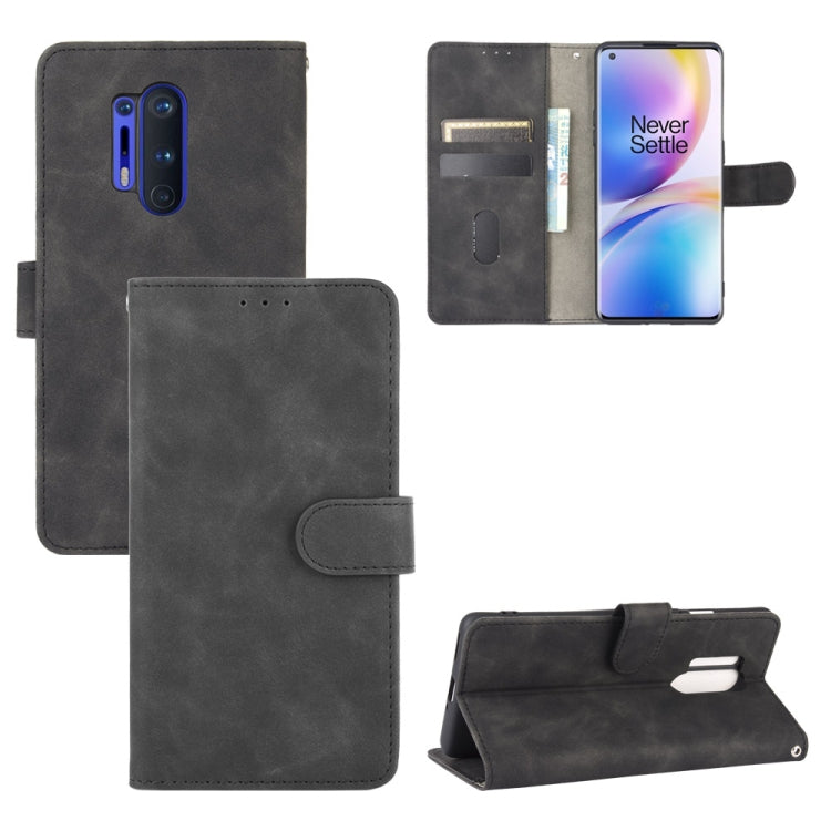 Tinta unita Skin Feel Fibbia magnetica Flip orizzontale Custodia in pelle PU con struttura in vitello con supporto e slot per schede e portafoglio, For OnePlus Nord, For OnePlus 8, For OnePlus 5, For OnePlus 8 Pro