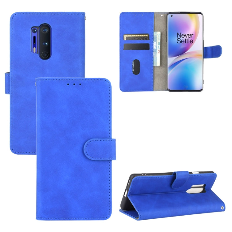 Tinta unita Skin Feel Fibbia magnetica Flip orizzontale Custodia in pelle PU con struttura in vitello con supporto e slot per schede e portafoglio, For OnePlus Nord, For OnePlus 8, For OnePlus 5, For OnePlus 8 Pro