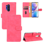 Tinta unita Skin Feel Fibbia magnetica Flip orizzontale Custodia in pelle PU con struttura in vitello con supporto e slot per schede e portafoglio, For OnePlus Nord, For OnePlus 8, For OnePlus 5, For OnePlus 8 Pro