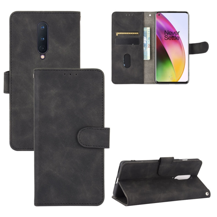 Tinta unita Skin Feel Fibbia magnetica Flip orizzontale Custodia in pelle PU con struttura in vitello con supporto e slot per schede e portafoglio, For OnePlus Nord, For OnePlus 8, For OnePlus 5, For OnePlus 8 Pro
