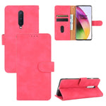 Tinta unita Skin Feel Fibbia magnetica Flip orizzontale Custodia in pelle PU con struttura in vitello con supporto e slot per schede e portafoglio, For OnePlus Nord, For OnePlus 8, For OnePlus 5, For OnePlus 8 Pro
