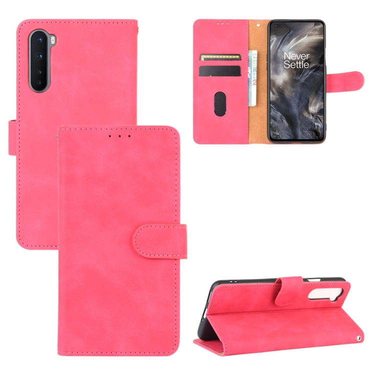 Tinta unita Skin Feel Fibbia magnetica Flip orizzontale Custodia in pelle PU con struttura in vitello con supporto e slot per schede e portafoglio, For OnePlus Nord, For OnePlus 8, For OnePlus 5, For OnePlus 8 Pro