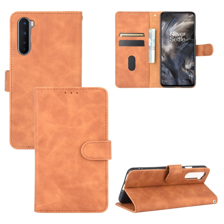 Tinta unita Skin Feel Fibbia magnetica Flip orizzontale Custodia in pelle PU con struttura in vitello con supporto e slot per schede e portafoglio, For OnePlus Nord, For OnePlus 8, For OnePlus 5, For OnePlus 8 Pro