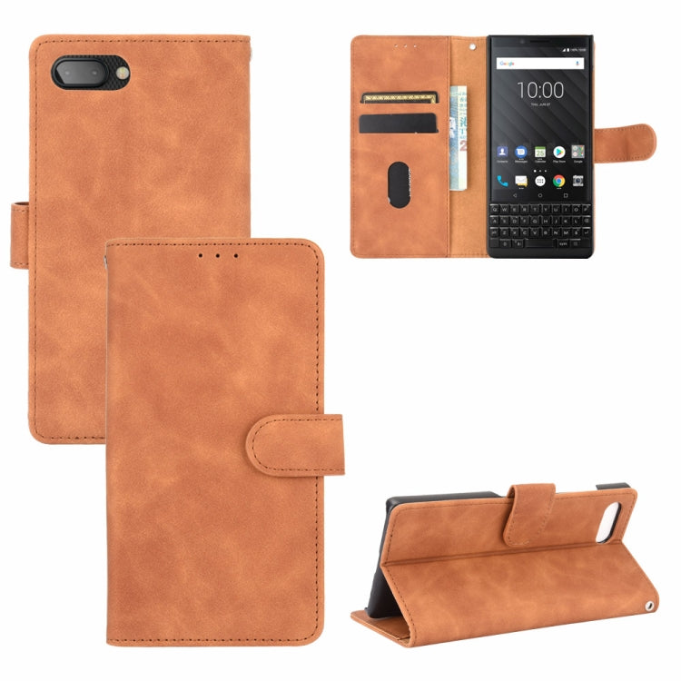 Tinta unita Skin Feel Fibbia magnetica Flip orizzontale Custodia in pelle PU con struttura in vitello con supporto e slot per schede e portafoglio, For OnePlus 5T, For BlackBerry KEY2, For OnePlus 6, For OnePlus 6T