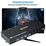 KC-KVM402DP 8K 30Hz 4 ingressi 2 uscite DP / USB3.0 Switch KVM per doppio monitor, US Plug, EU Plug, UK Plug, AU Plug