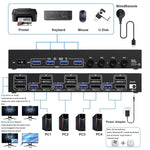 KC-KVM402DP 8K 30Hz 4 ingressi 2 uscite DP / USB3.0 Switch KVM per doppio monitor, US Plug, EU Plug, UK Plug, AU Plug