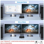 KC-KVM8202 Switch KVM doppio monitor USB3.0/HDMI a 2 porte 8K 60Hz, US Plug, EU Plug, UK Plug, AU Plug