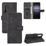 Tinta unita Skin Feel Fibbia magnetica Flip orizzontale Custodia in pelle PU con struttura in vitello con supporto e slot per schede e portafoglio, For Sony Xperia 1 II, For Sony Xperia 1, For Sony Xperia 5, For Sony Xperia 8