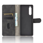 Tinta unita Skin Feel Fibbia magnetica Flip orizzontale Custodia in pelle PU con struttura in vitello con supporto e slot per schede e portafoglio, For Sony Xperia 1 II, For Sony Xperia 1, For Sony Xperia 5, For Sony Xperia 8