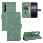 Tinta unita Skin Feel Fibbia magnetica Flip orizzontale Custodia in pelle PU con struttura in vitello con supporto e slot per schede e portafoglio, For Sony Xperia 1 II, For Sony Xperia 1, For Sony Xperia 5, For Sony Xperia 8