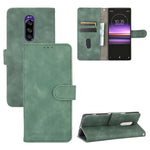 Tinta unita Skin Feel Fibbia magnetica Flip orizzontale Custodia in pelle PU con struttura in vitello con supporto e slot per schede e portafoglio, For Sony Xperia 1 II, For Sony Xperia 1, For Sony Xperia 5, For Sony Xperia 8