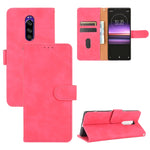 Tinta unita Skin Feel Fibbia magnetica Flip orizzontale Custodia in pelle PU con struttura in vitello con supporto e slot per schede e portafoglio, For Sony Xperia 1 II, For Sony Xperia 1, For Sony Xperia 5, For Sony Xperia 8
