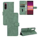 Tinta unita Skin Feel Fibbia magnetica Flip orizzontale Custodia in pelle PU con struttura in vitello con supporto e slot per schede e portafoglio, For Sony Xperia 1 II, For Sony Xperia 1, For Sony Xperia 5, For Sony Xperia 8
