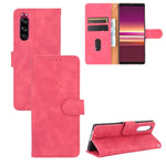 Tinta unita Skin Feel Fibbia magnetica Flip orizzontale Custodia in pelle PU con struttura in vitello con supporto e slot per schede e portafoglio, For Sony Xperia 1 II, For Sony Xperia 1, For Sony Xperia 5, For Sony Xperia 8