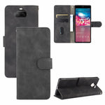 Tinta unita Skin Feel Fibbia magnetica Flip orizzontale Custodia in pelle PU con struttura in vitello con supporto e slot per schede e portafoglio, For Sony Xperia 1 II, For Sony Xperia 1, For Sony Xperia 5, For Sony Xperia 8